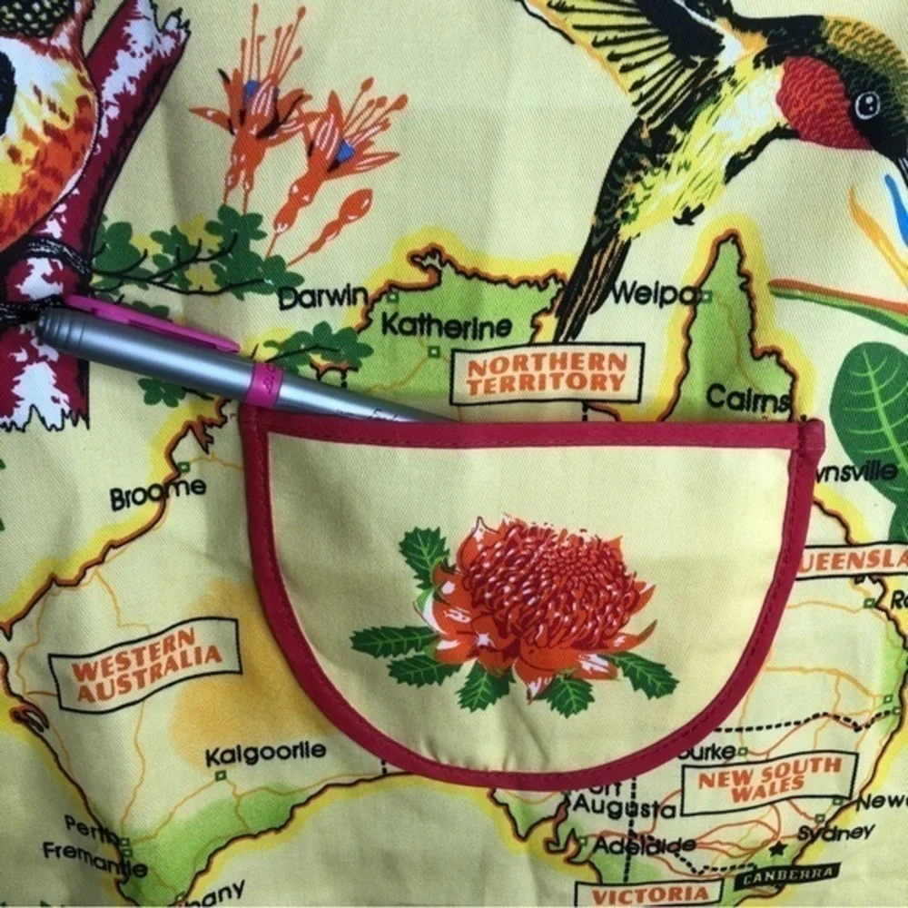 Australia full bib‎ kitchen cotton pocket apron yellow